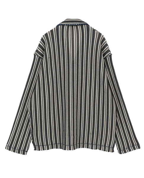 Knitting Stripe Shirt 詳細画像 ブルー 2