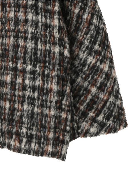 SHAGGY TWEED CHECK SHORT COAT 詳細画像 チェック 13