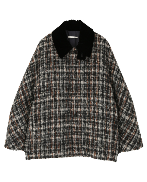 SHAGGY TWEED CHECK SHORT COAT 詳細画像 チェック 2