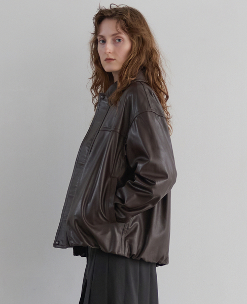 《別注》【CURRENTAGE/カレンテージ】LEATHER BLOUSON 詳細画像 ブラウン 3