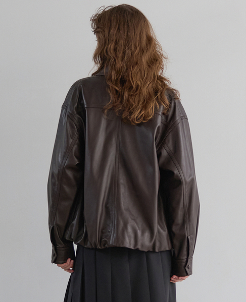 《別注》【CURRENTAGE/カレンテージ】LEATHER BLOUSON 詳細画像 ブラウン 4