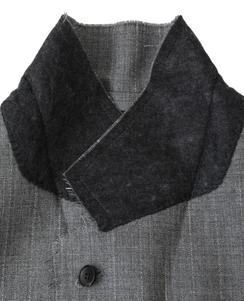 WOOL/LINEN STRIPE BOXY JACKET 詳細画像 ライトグレー 10