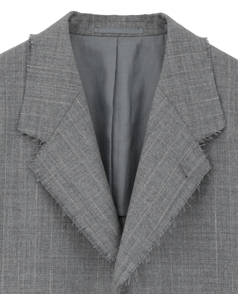 WOOL/LINEN STRIPE BOXY JACKET 詳細画像 ライトグレー 3