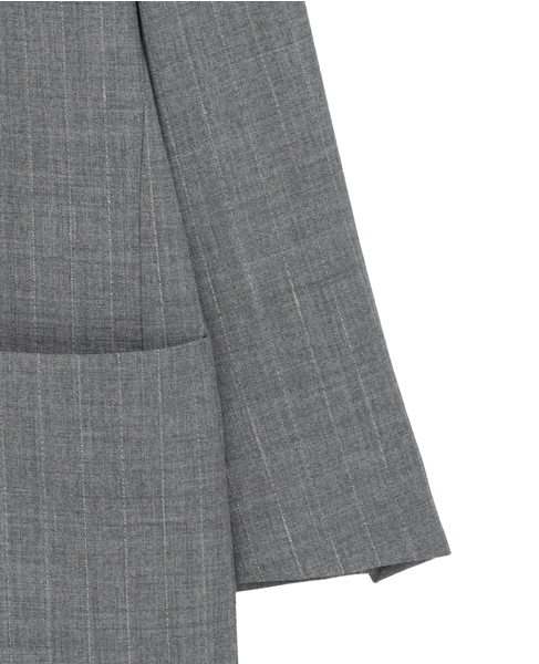 WOOL/LINEN STRIPE BOXY JACKET 詳細画像 ライトグレー 4
