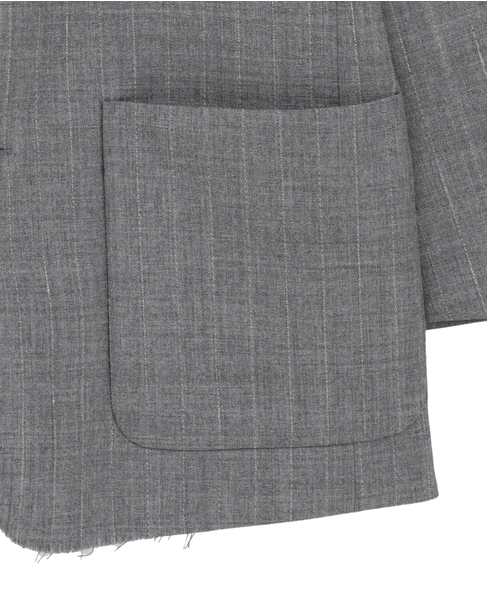 WOOL/LINEN STRIPE BOXY JACKET 詳細画像 ライトグレー 5