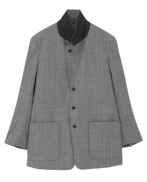 WOOL/LINEN STRIPE BOXY JACKET 詳細画像 ライトグレー 9