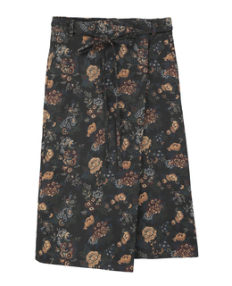 FLOWER JAQUARD WRAP SKIRT
