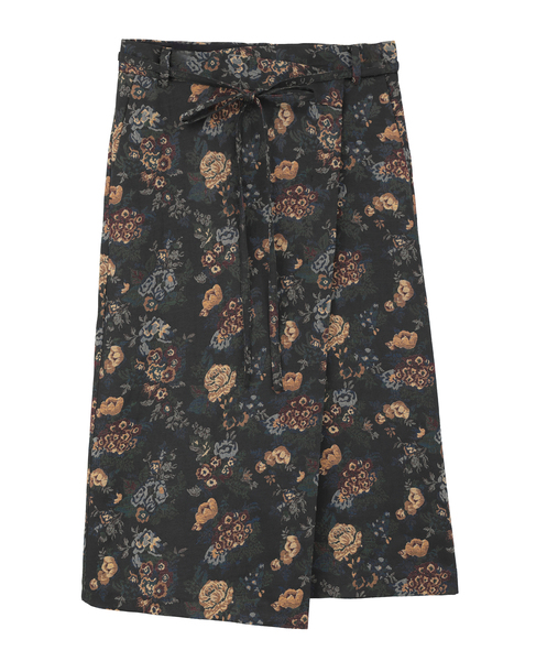 FLOWER JAQUARD WRAP SKIRT 詳細画像 ブラック 1