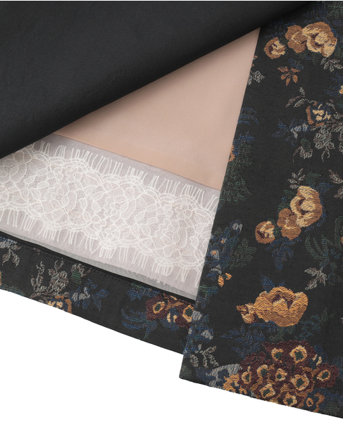 FLOWER JAQUARD WRAP SKIRT 詳細画像 ブラック 8