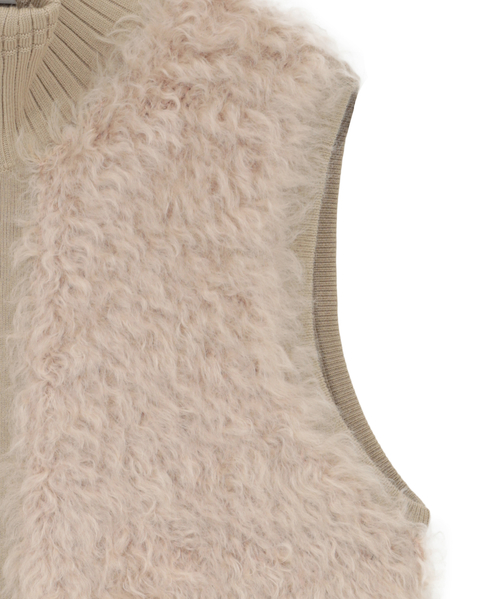 SHAGGY KNIT COMBI ZIP VEST 詳細画像 ベージュ 11