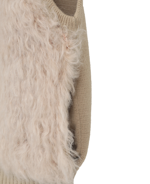 SHAGGY KNIT COMBI ZIP VEST 詳細画像 ベージュ 14