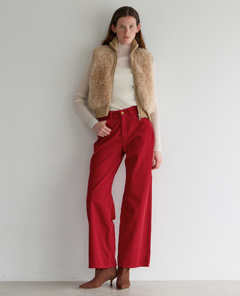 SHAGGY KNIT COMBI ZIP VEST 詳細画像 ベージュ 4