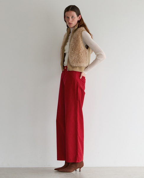 SHAGGY KNIT COMBI ZIP VEST 詳細画像 ベージュ 6