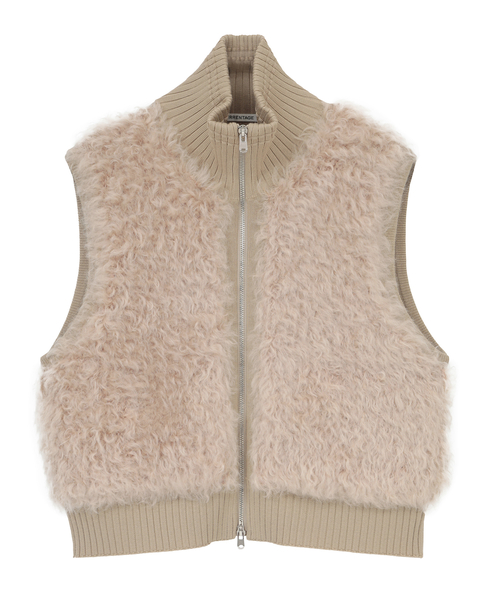 SHAGGY KNIT COMBI ZIP VEST 詳細画像 ベージュ 8
