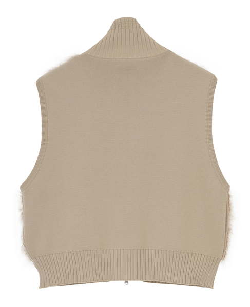 SHAGGY KNIT COMBI ZIP VEST 詳細画像 ベージュ 9