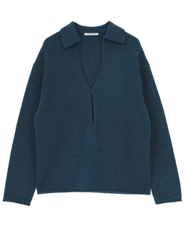WOOL CASHMERE KEY NECK PULLOVER