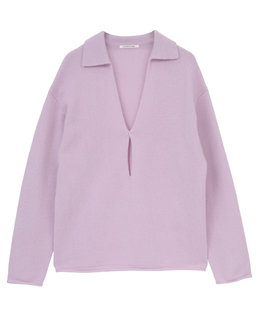 WOOL CASHMERE KEY NECK PULLOVER