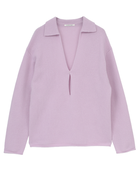 WOOL CASHMERE KEY NECK PULLOVER 詳細画像 パープル 1