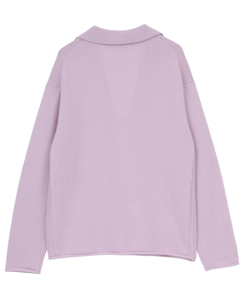 WOOL CASHMERE KEY NECK PULLOVER 詳細画像 パープル 2