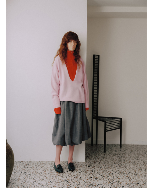 WOOL CASHMERE KEY NECK PULLOVER 詳細画像 パープル 8
