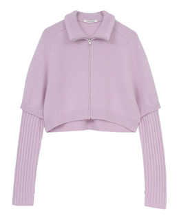 WOOL CASHMERE ZIP SHORT CARDIGAN