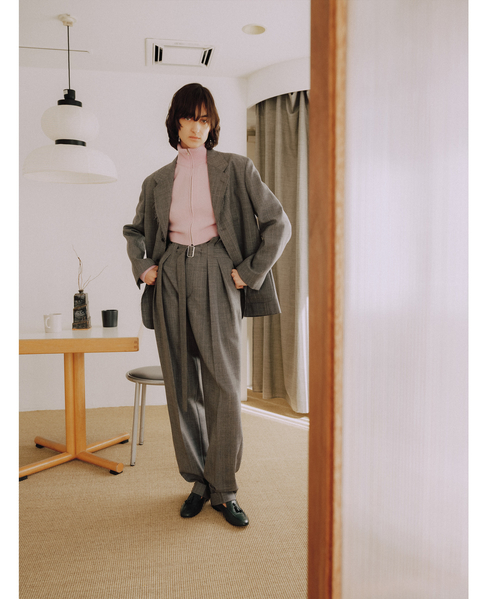 WOOL CASHMERE ZIP SHORT CARDIGAN 詳細画像 パープル 2