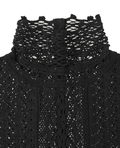 【CURRENTAGE/カレンテージ】LACE COMBI HIGH NECK PULLOVER 詳細画像 ブラック 3