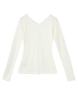 WOOL NYLON RUSSEL V-NECK PULLOVER