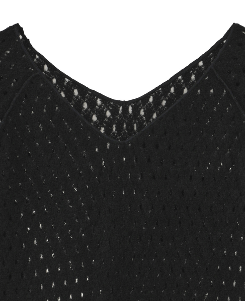 WOOL NYLON RUSSEL V-NECK PULLOVER 詳細画像 ブラック 3