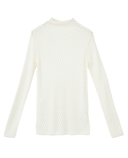 WOOL NYLON RUSSEL BOTTLE NECK PULLOVER