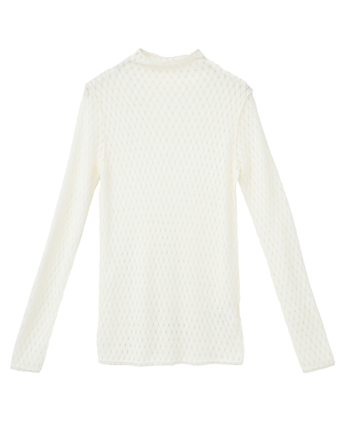 WOOL NYLON RUSSEL BOTTLE NECK PULLOVER 詳細画像 ホワイト 1