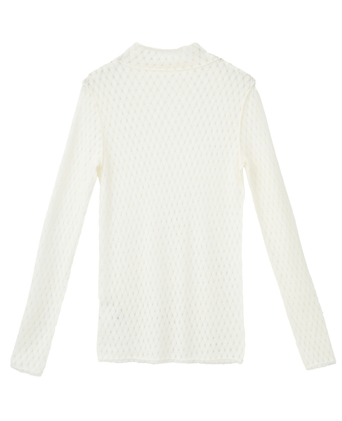 WOOL NYLON RUSSEL BOTTLE NECK PULLOVER 詳細画像 ホワイト 2