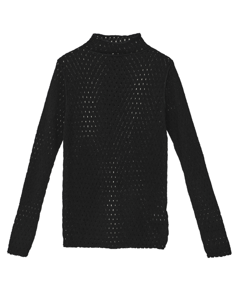 WOOL NYLON RUSSEL BOTTLE NECK PULLOVER 詳細画像 ブラック 1