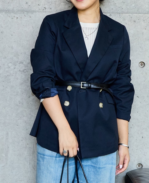 【SUSTAINABLE THINK.】“CIRBRIC” Cotton Wool Navy Jacket 詳細画像 ネイビー 8