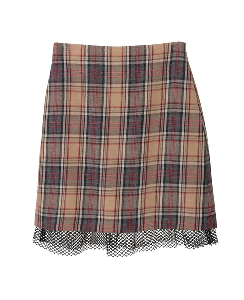 【SUSTAINABLE THINK.】“CIRBRIC” Check Skirt 詳細画像 ベージュ系その他 1