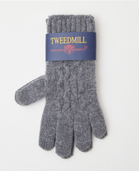 【TWEEDMILL/ツイードミル】ケーブルニットグローブ 詳細画像 杢グレー 1