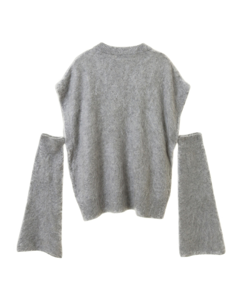 【DOMELLE/ドメル】FUR CASHMERE 2WAY VEST 詳細画像 ライトグレー 2