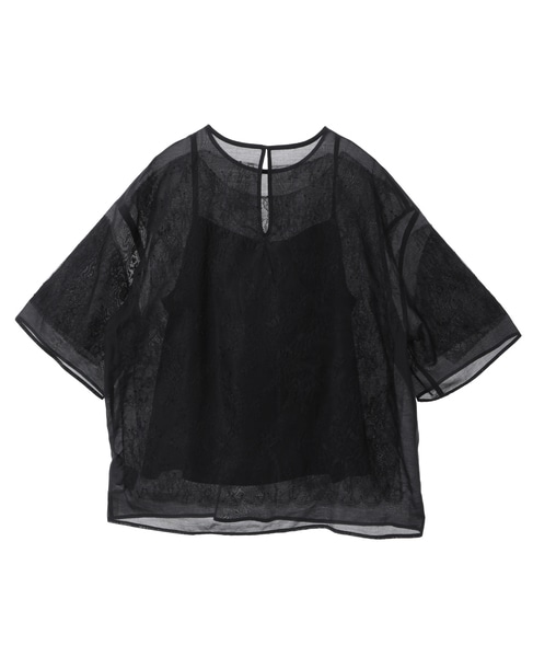 【DOMELLE/ドメル】LACE BLOUSE 詳細画像 ブラック 2