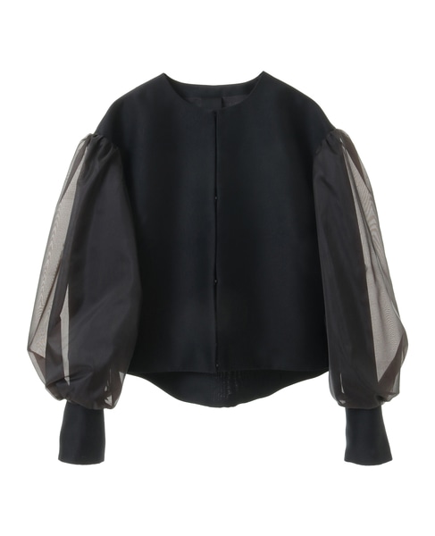 【DOMELLE/ドメル】ORGANDY SLEEVE JACKET 詳細画像 ブラック 1