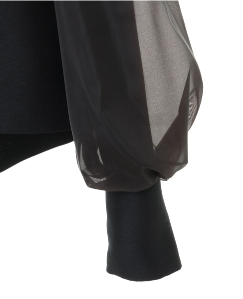 【DOMELLE/ドメル】ORGANDY SLEEVE JACKET 詳細画像 ブラック 4