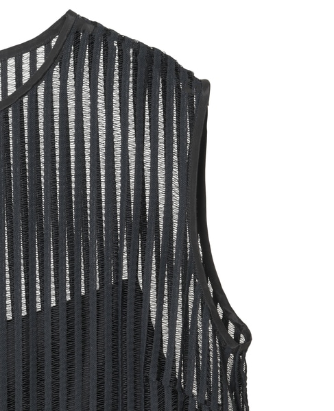 【DOMELLE/ドメル】STRIPE LACE DRESS 詳細画像 ブラック 4