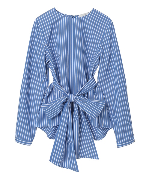 【DOMELLE/ドメル】BIG BOWTIE BLOUSE 詳細画像 ストライプ 1