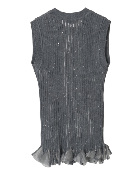【DOMELLE/ドメル】SPANGLE SLEEVELESS TOP 詳細画像 グレー 2