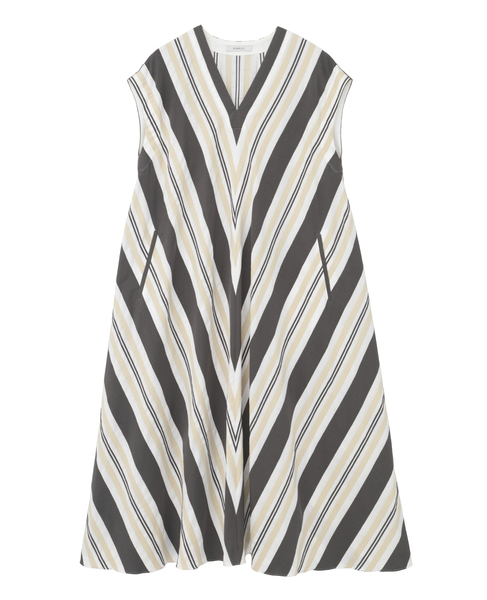 【DOMELLE/ドメル】BIG STRIPE DRESS 詳細画像 グレー 1