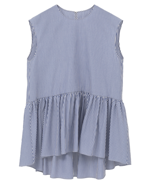 【DOMELLE/ドメル】COTTON GATHERED BLOUSE 詳細画像 ストライプ 1