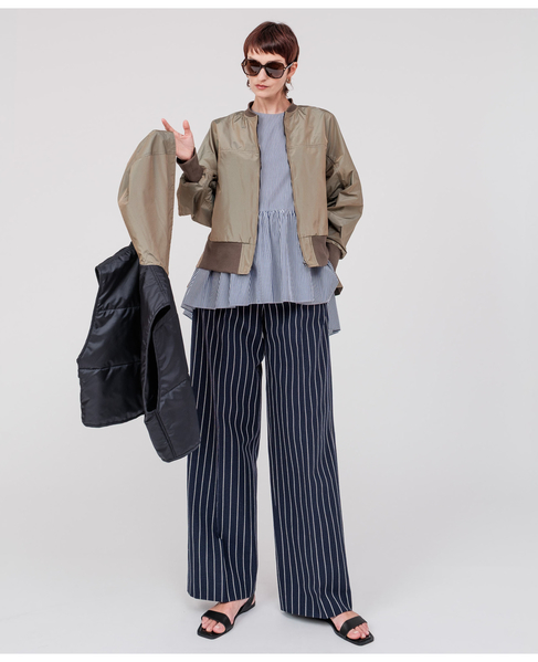 【DOMELLE/ドメル】COTTON GATHERED BLOUSE 詳細画像 ストライプ 3