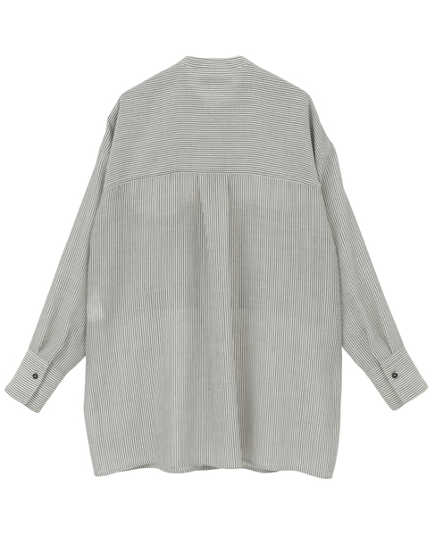 【DOMELLE/ドメル】WOOL BLEND VOIL SHIRT 詳細画像 ストライプ 2