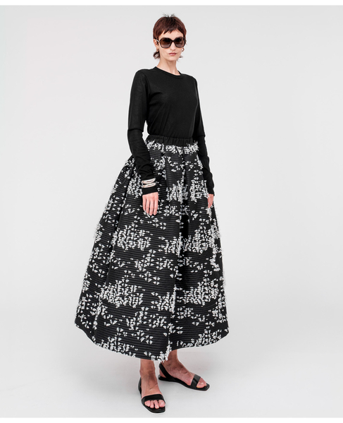 【DOMELLE/ドメル】CRAFTED JACQUARD SKIRT 詳細画像 ブラック 7