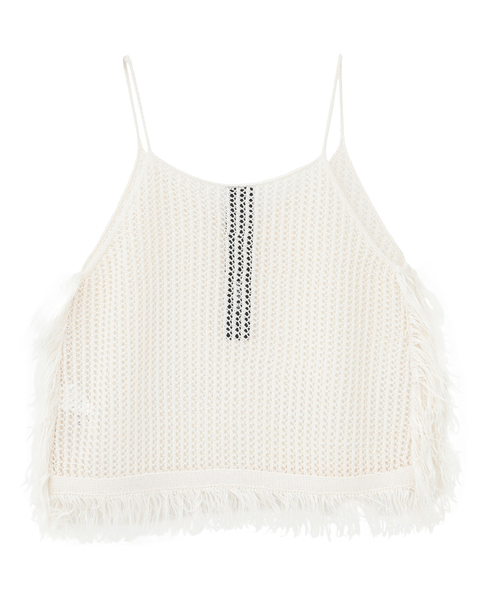 【DOMELLE/ドメル】FRINGE KNIT CAMISOLE 詳細画像 アイボリー 2