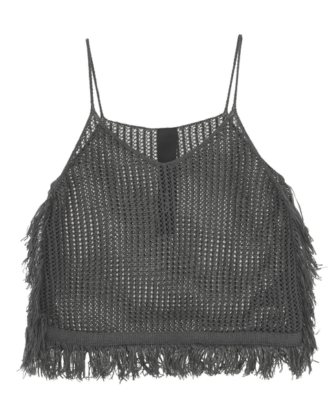 【DOMELLE/ドメル】FRINGE KNIT CAMISOLE 詳細画像 グレー 1